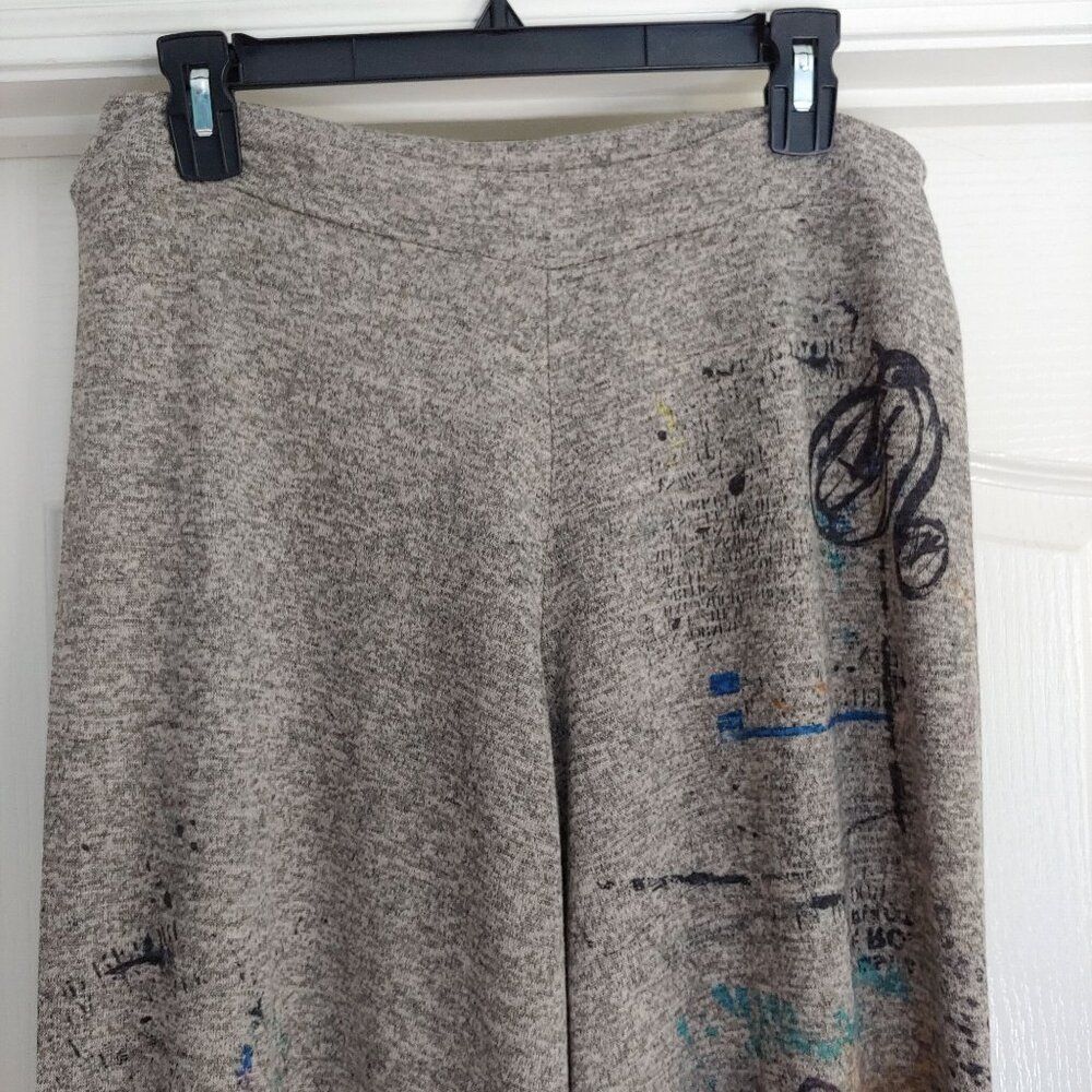Inoah Freedom Art Knit Pants Whimsical Urban Graphic Print Streetwear M - Picture 4 of 13